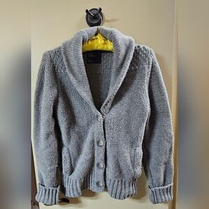 American Eagle Gray Knit Cardigan
